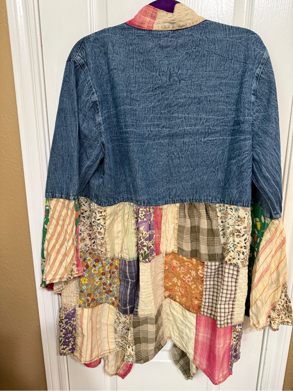H250 NWT Young Threads L ptp22 Boho Patchwork Kimono Jacket - Multi - Picture 5 of 10